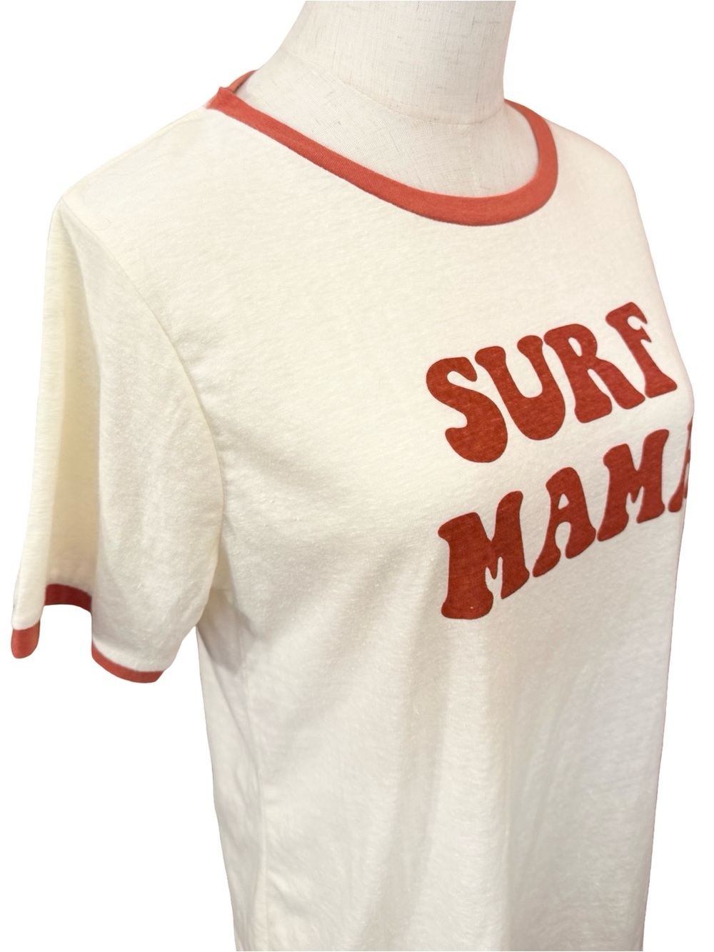 NWOT Rip Curl “Surf Mama” Cream Ringer Tee Size Large - Picture 5 of 8